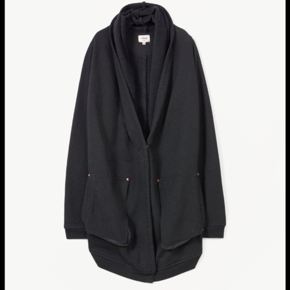 Wilfred Aritzia charcoal  grey Rousseau cocoon hooded cardigan zipper pockets - Picture 16 of 16